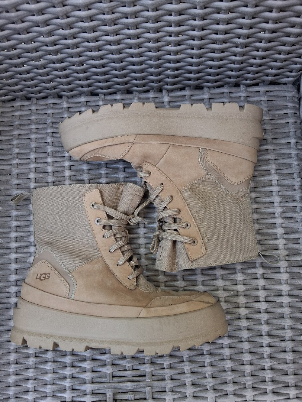 UGG Platform Lace-Up Combat Boots